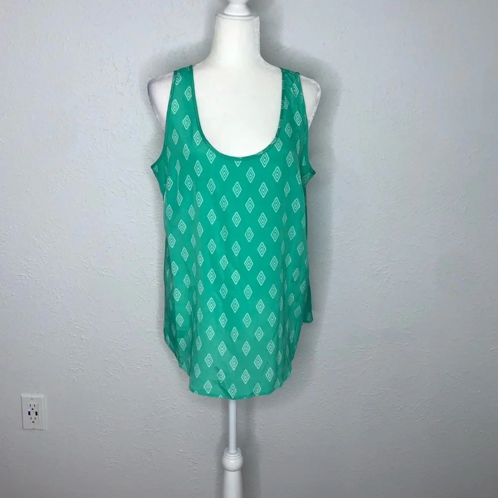 Mint Green Patterned Tank Top - Picture 3 of 15